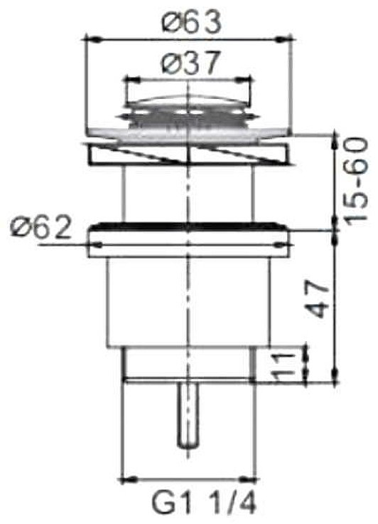 Донный клапан с переливом Frap F61 1 1/4 купить,NaN