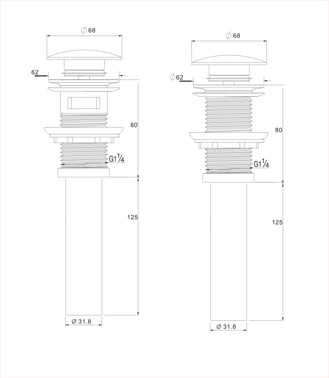 Донный клапан с переливом WeltWasser WW PP GL-WT 1 1/4 купить,50900
