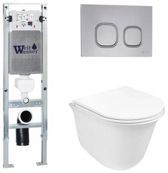 WeltWasser унитаз с инсталляцией TELBACH 004 GL-WT, санфаянс купить,NaN
