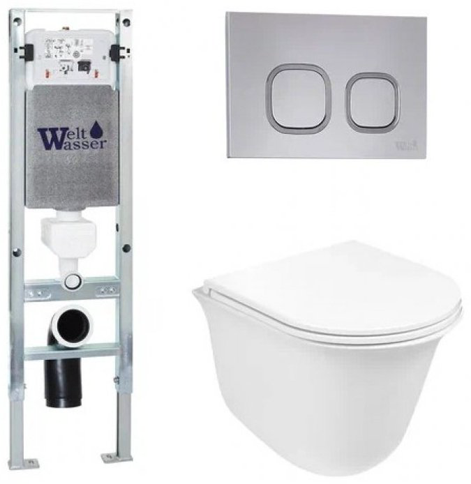 WeltWasser унитаз с инсталляцией TELBACH 004 GL-WT, санфаянс купить,NaN