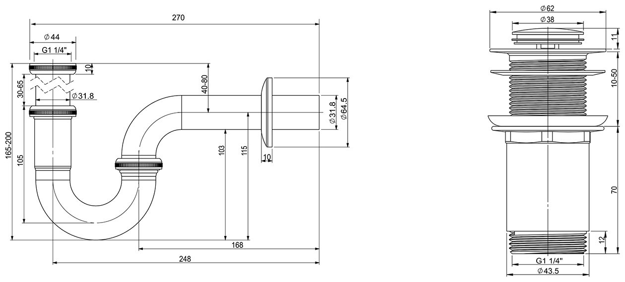 Сифон Wellsee Drainage System 182102002 1 1/4