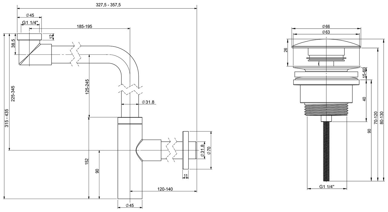 Сифон Wellsee Drainage System 182128003 1 1/4 купить,83500