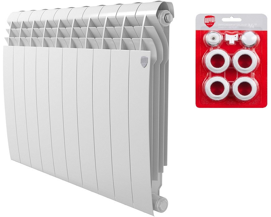 Радиатор Royal Thermo секционный BiLiner 500/Bianco Traffico биметаллический, кол-во секций: 10