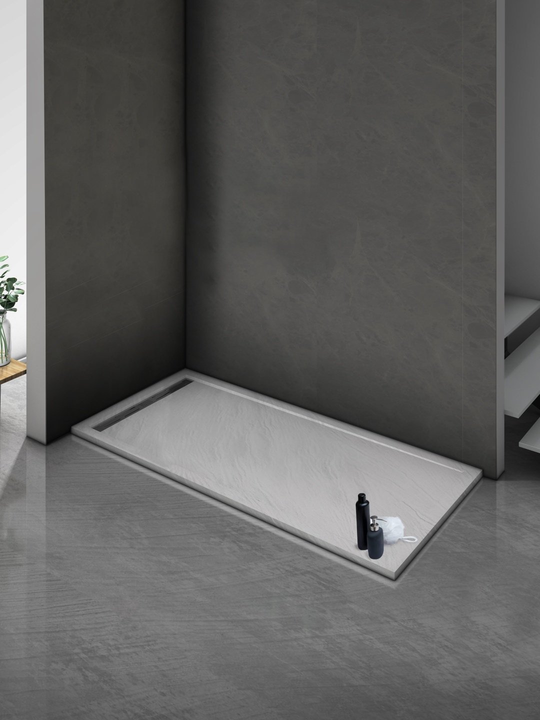 Душевой поддон KABINKA.KZ TRS 14090 STONE-WT 140x90 низкий купить,NaN