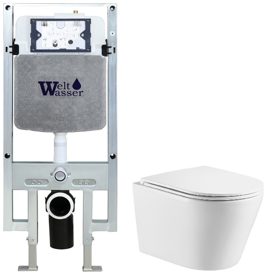 Унитаз WeltWasser AS497ST27 с инсталляцией белый купить,NaN