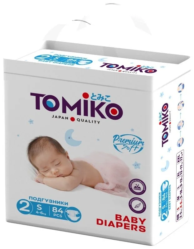 Подгузники Tomiko S 84шт