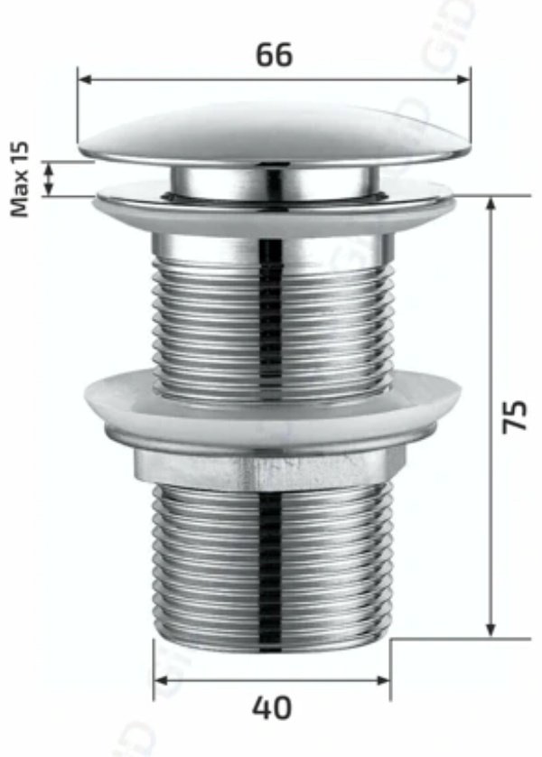 Донный клапан без перелива GID-ceramic 73302К 40 мм купить,50300