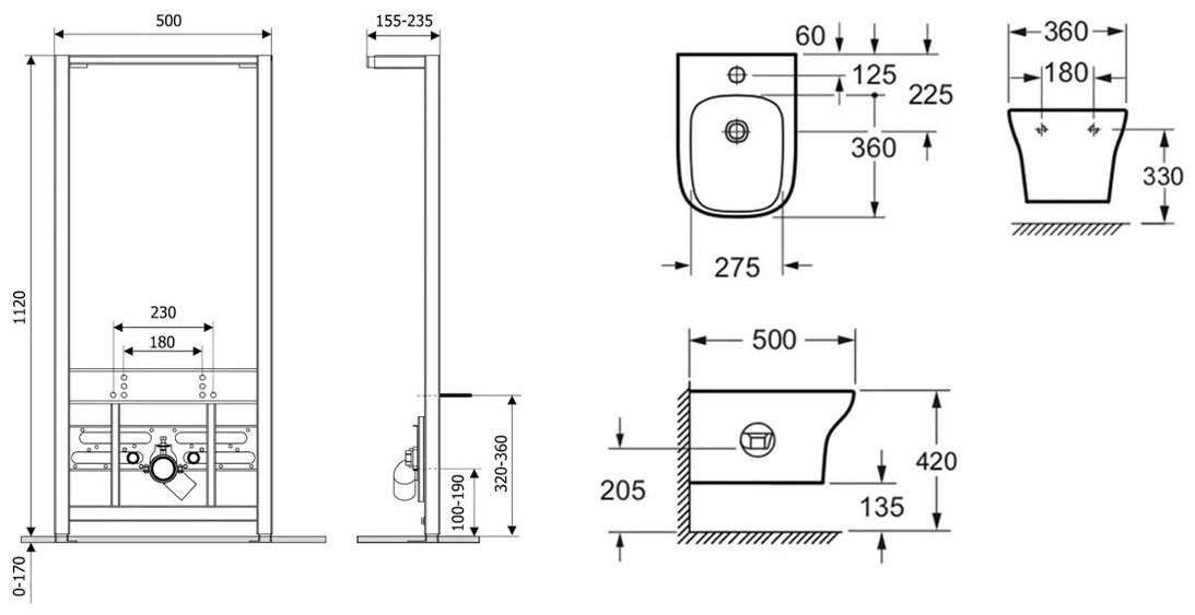Lavinia Boho биде 77070256, санфарфор