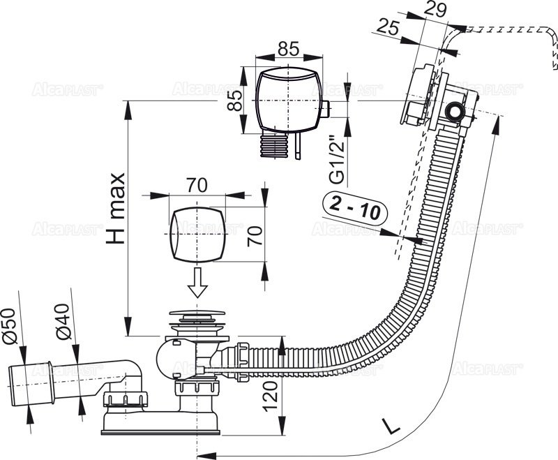 Сифон AlcaPlast A564CRM3 52 мм купить,99398