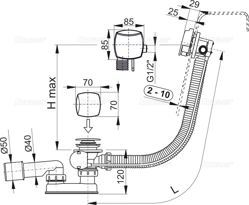 Сифон AlcaPlast A564CRM3 52 мм купить,99398