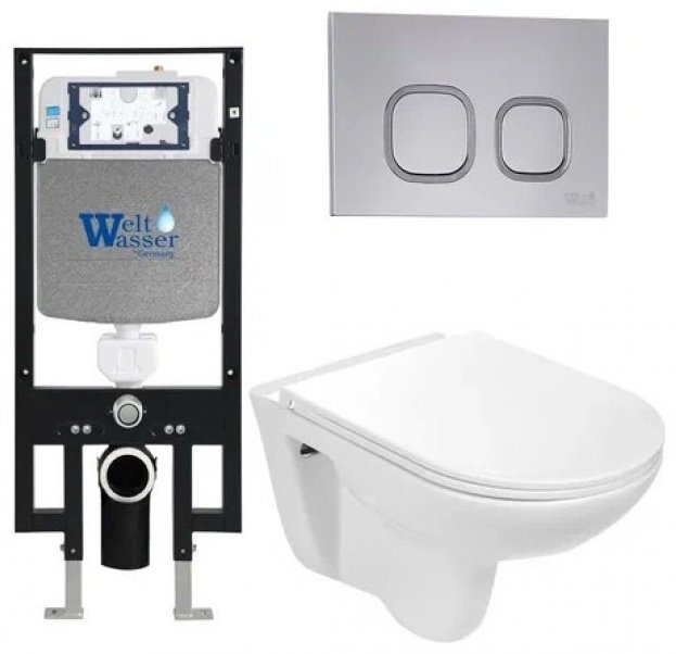 Унитаз WeltWasser Baarbach 004 GL-WT с инсталляцией белый