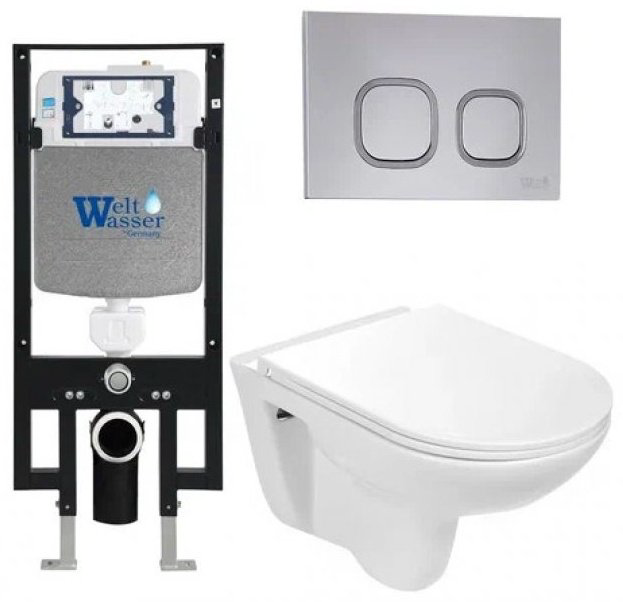 Унитаз WeltWasser Baarbach 004 GL-WT с инсталляцией белый купить,249900