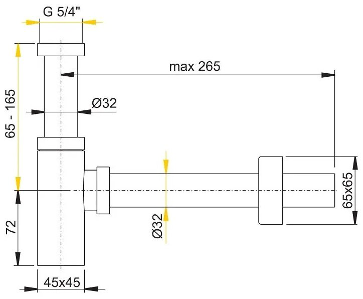 Сифон Alcaplast A401 32 мм купить,39966