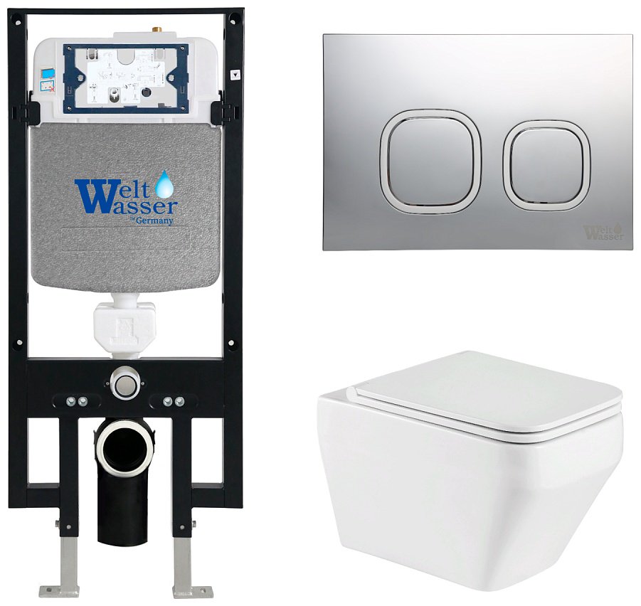 WeltWasser унитаз с инсталляцией HOFBACH 041 GL-WT, санфаянс