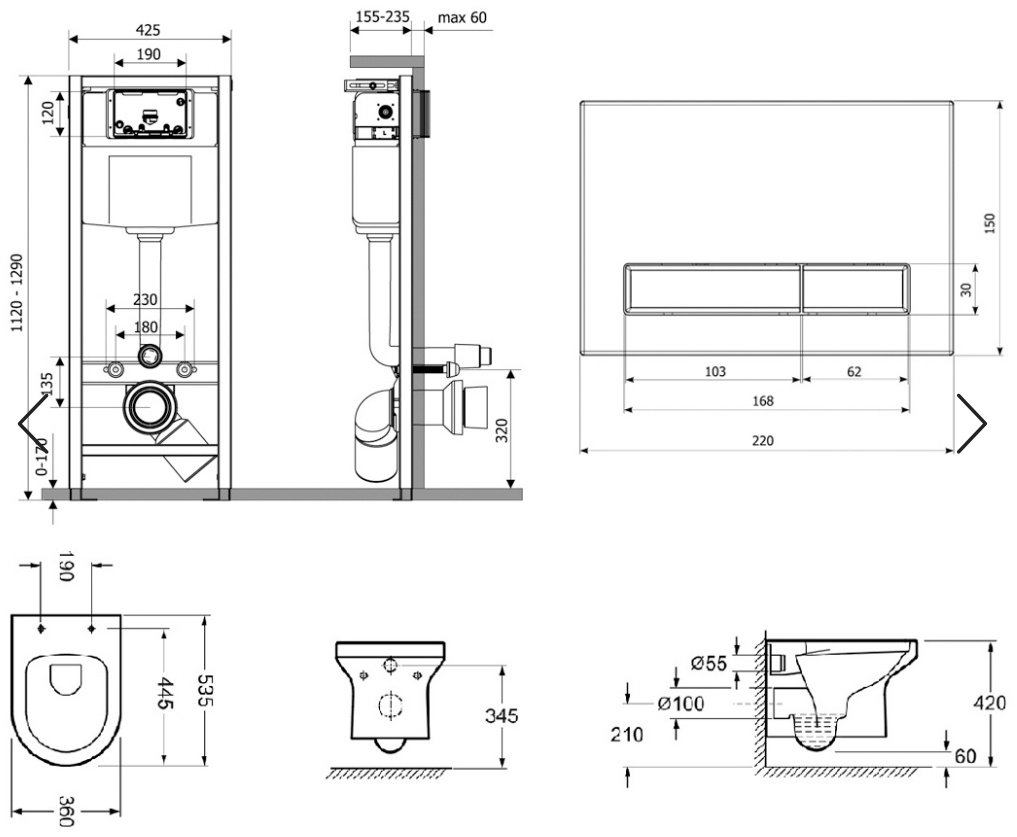 Унитаз Lavinia Boho 87561003 с инсталляцией белый