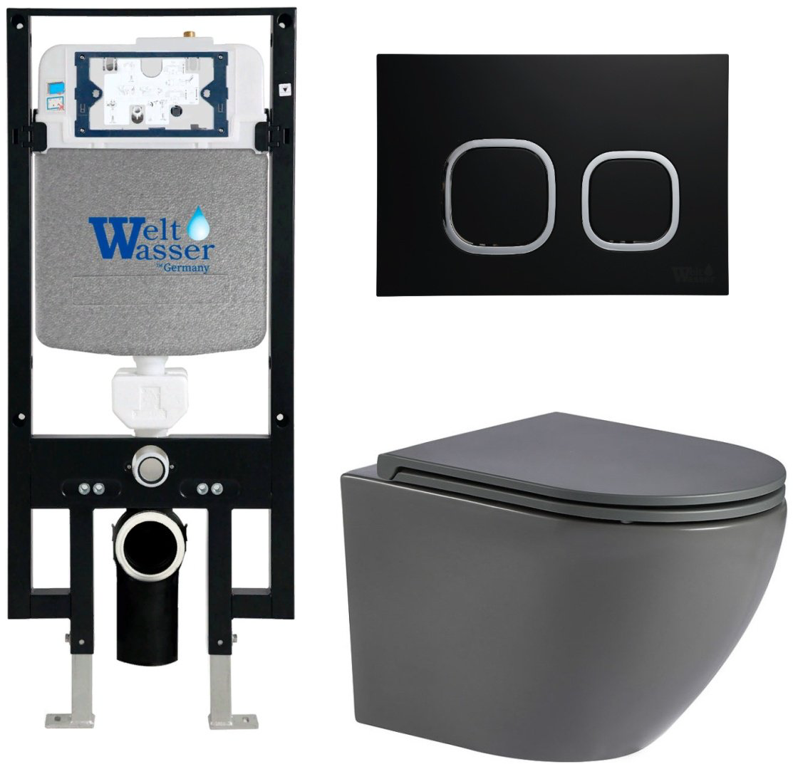 Унитаз WeltWasser Merzbach AM49765 с инсталляцией серый купить,323300