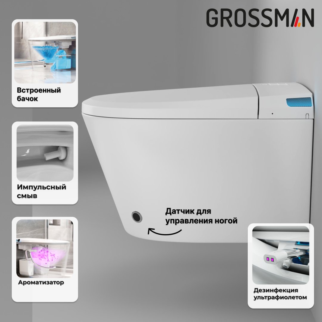 Унитаз Grossman 901.5702.01.000 с инсталляцией белый купить,NaN