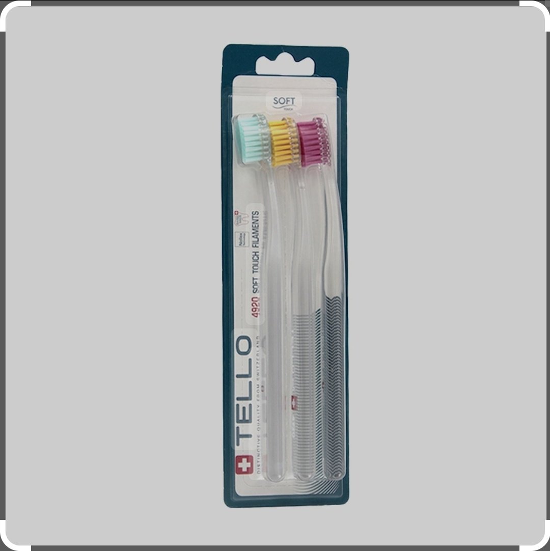 TELLO Tello 4920 soft touch зубная щетка средняя 3 шт
