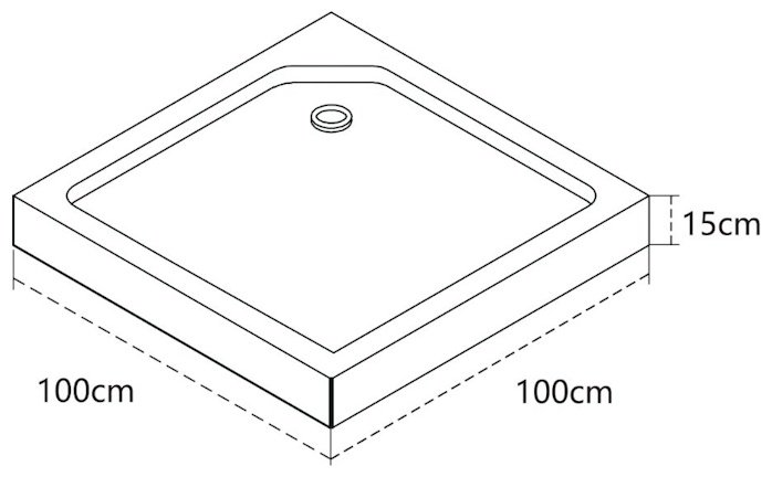Душевой поддон KABINKA.KZ P-9015S-WH 90x90 низкий