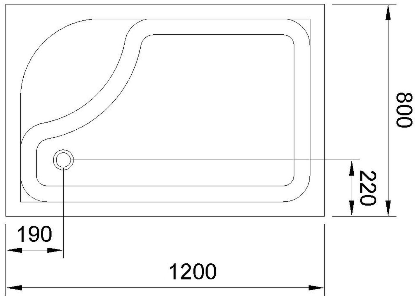 Душевой поддон Royal Bath RB 8120ВP 120x80 высокий