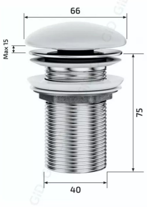 Донный клапан без перелива GID-ceramic Wh100 40 мм купить,50200