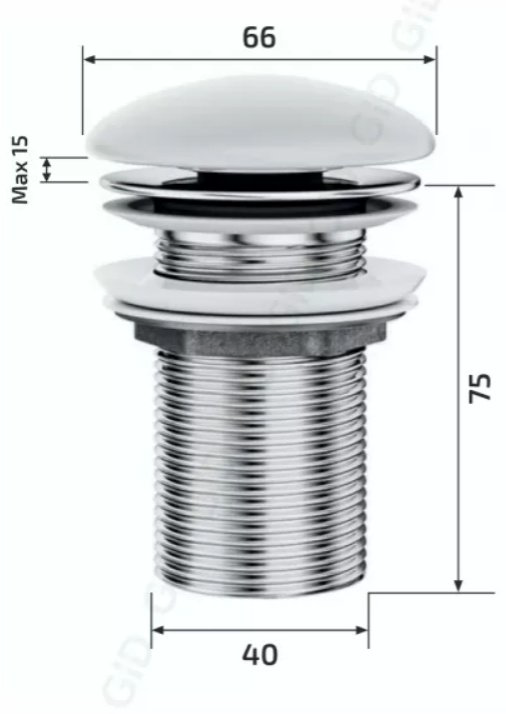 Донный клапан без перелива GID-ceramic Wh100 40 мм купить,50200