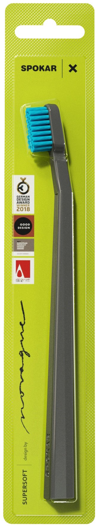 Spokar 3429 X supersoft, 3500 черная зубная щетка экстра-мягкая 1 шт