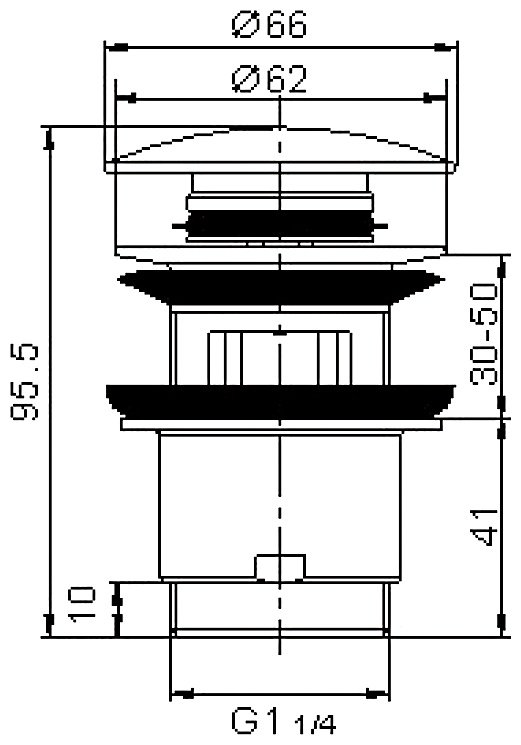 Донный клапан с переливом Rose RS01T 1 1/4 купить,NaN