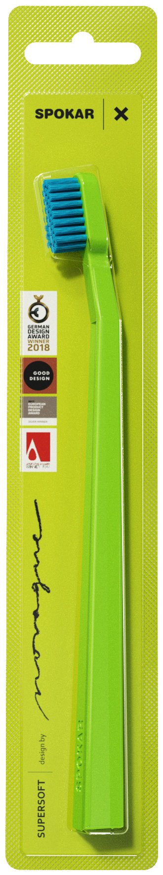 Spokar 3429 X supersoft, 3500 зелёная зубная щетка экстра-мягкая 1 шт
