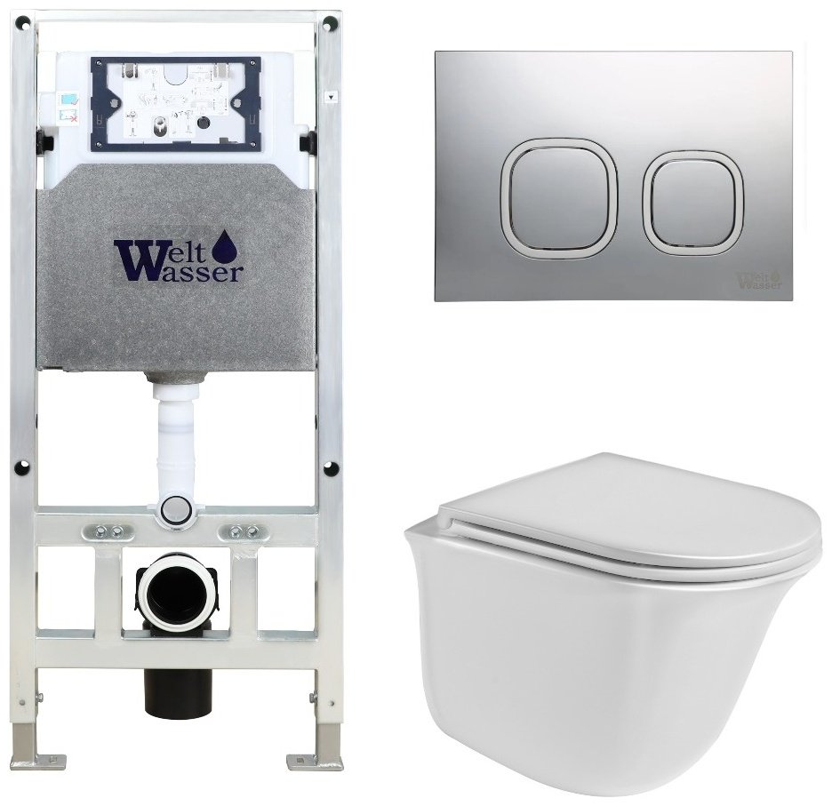 Унитаз WeltWasser Telbach 004 GL-WT 506ST с инсталляцией белый