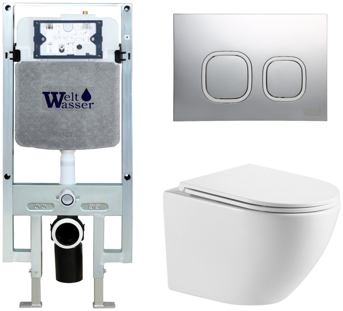 WeltWasser унитаз с инсталляцией MERZBACH 043 GL-WT, санфаянс