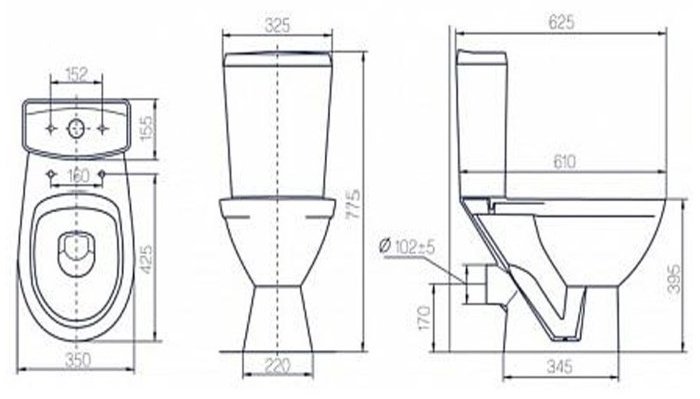 Унитаз Rosa Соло коричневый