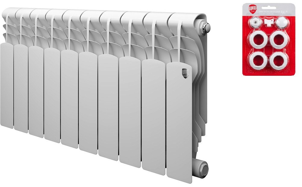 Радиатор Royal Thermo секционный Revolution Bimetall 350 биметаллический, кол-во секций: 10