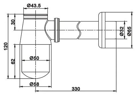 Сифон Rose RS21 44 мм купить,NaN