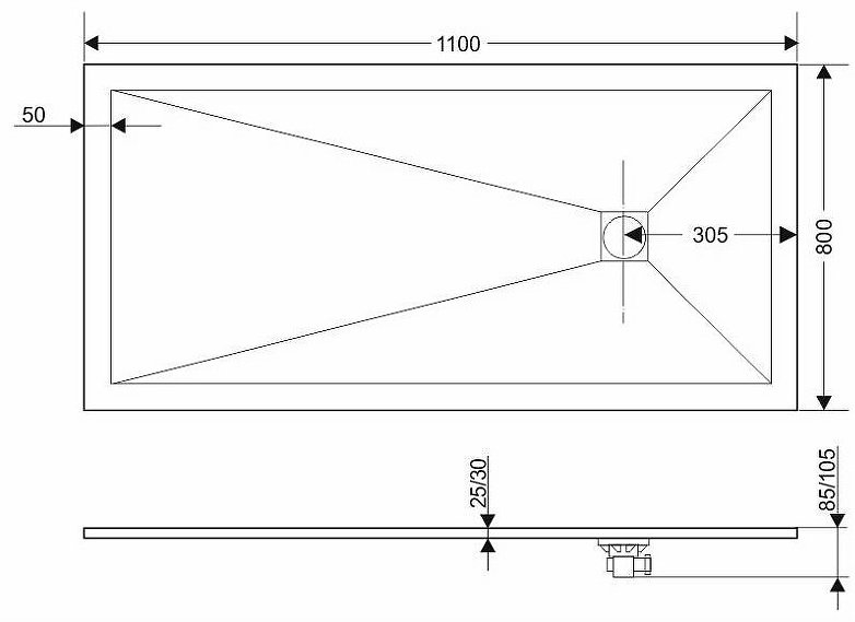 Душевой поддон Grossman GR-S280110Q 110x80 низкий купить,NaN