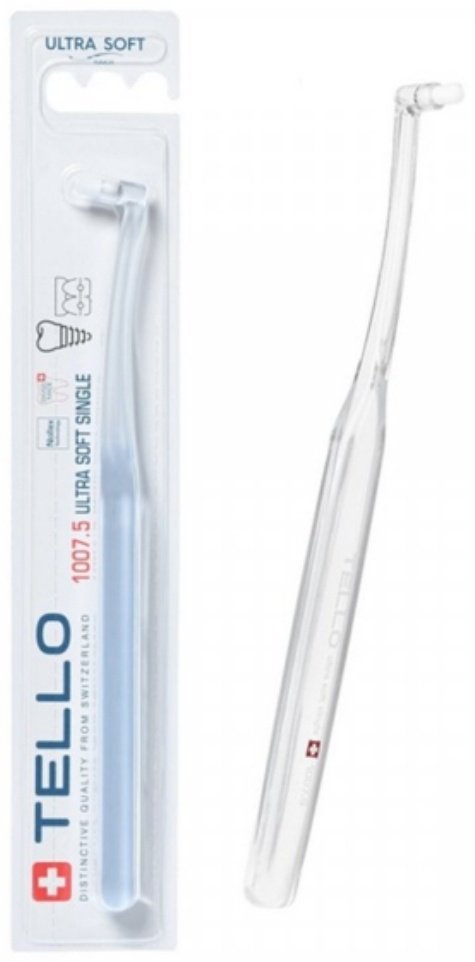 TELLO Монопучковая щетка Tello single short монопучковая зубная щетка средняя 1 шт