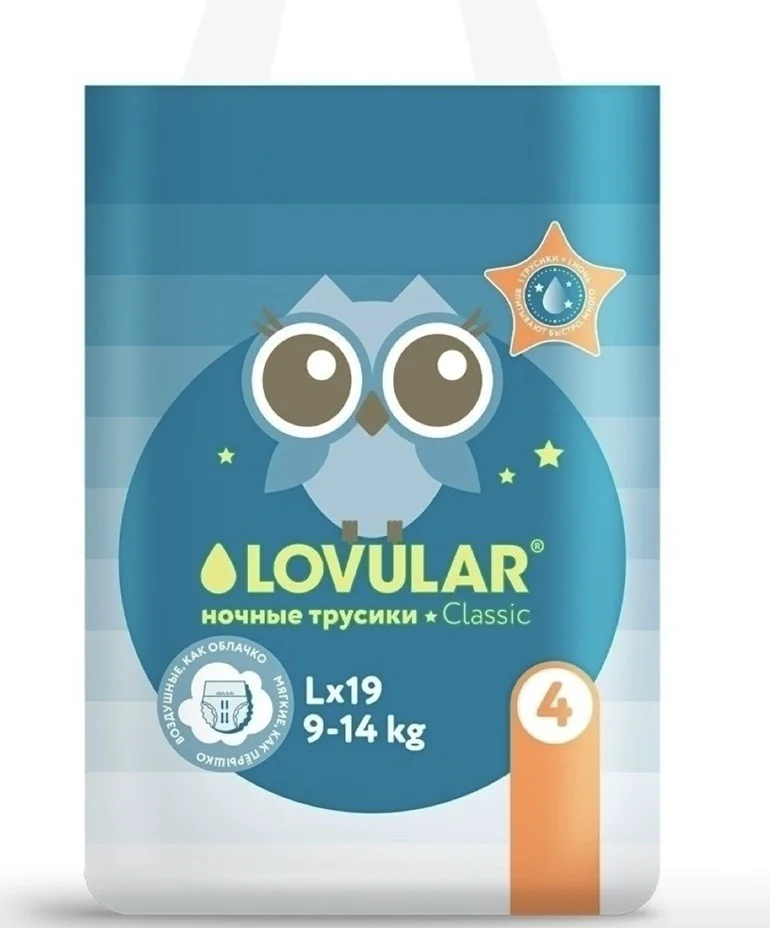 Подгузники-трусики Lovular L 19шт купить,NaN