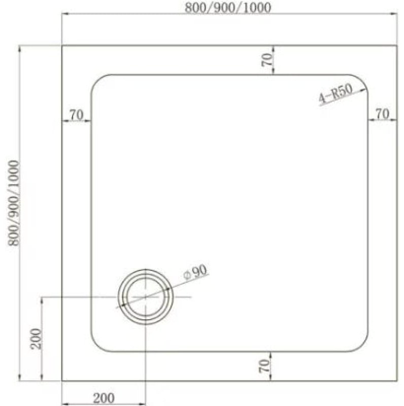 Душевой поддон Veconi TZ-52B Арт. TZ52B-90-C5 90x90 средний купить,110000