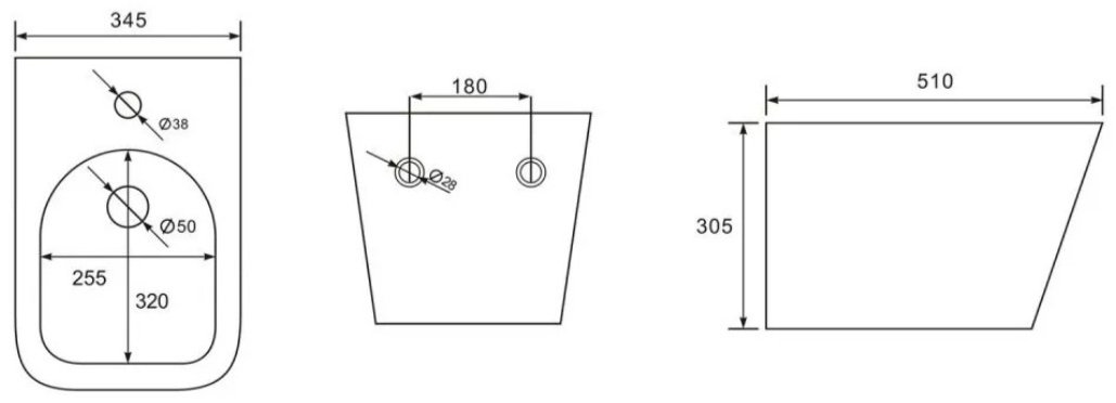Биде Abber AC1250 белое