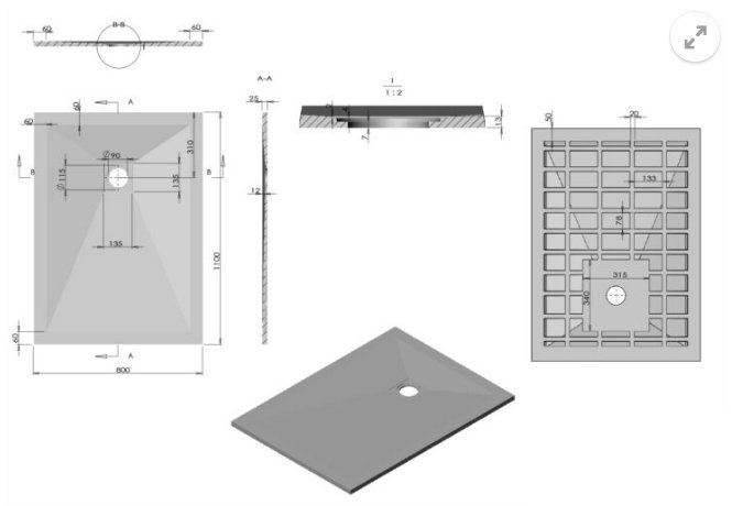 Душевой поддон KABINKA.KZ VST-4SR8011G 110x80 низкий