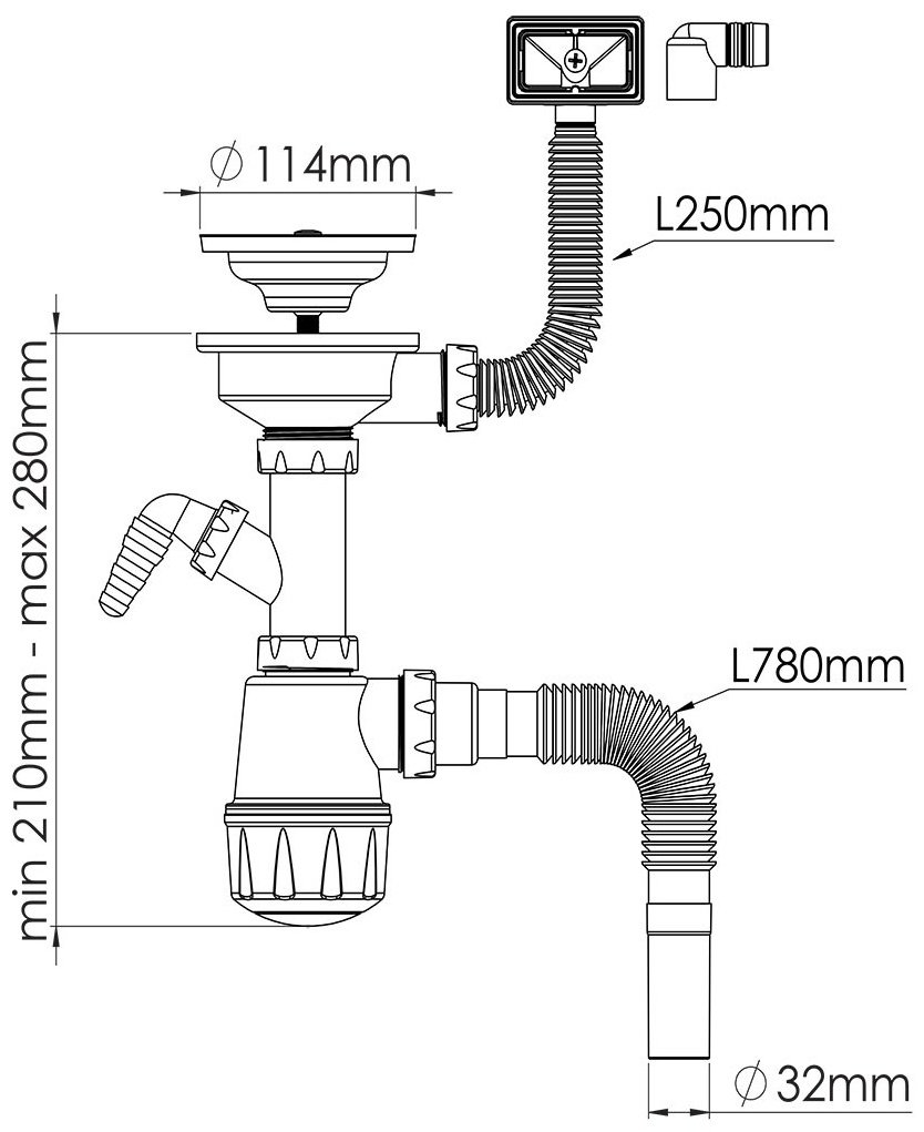 Сифон AQUANOVA 1047 40 мм, 50 мм купить,NaN