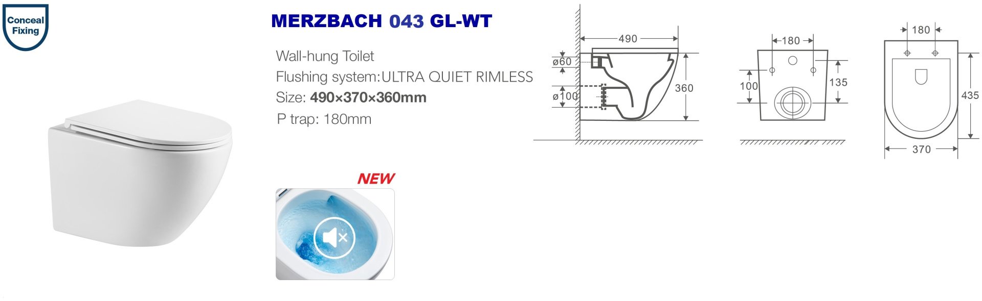 Унитаз WeltWasser Merzbach MERZBACH 043 GL-WT белый