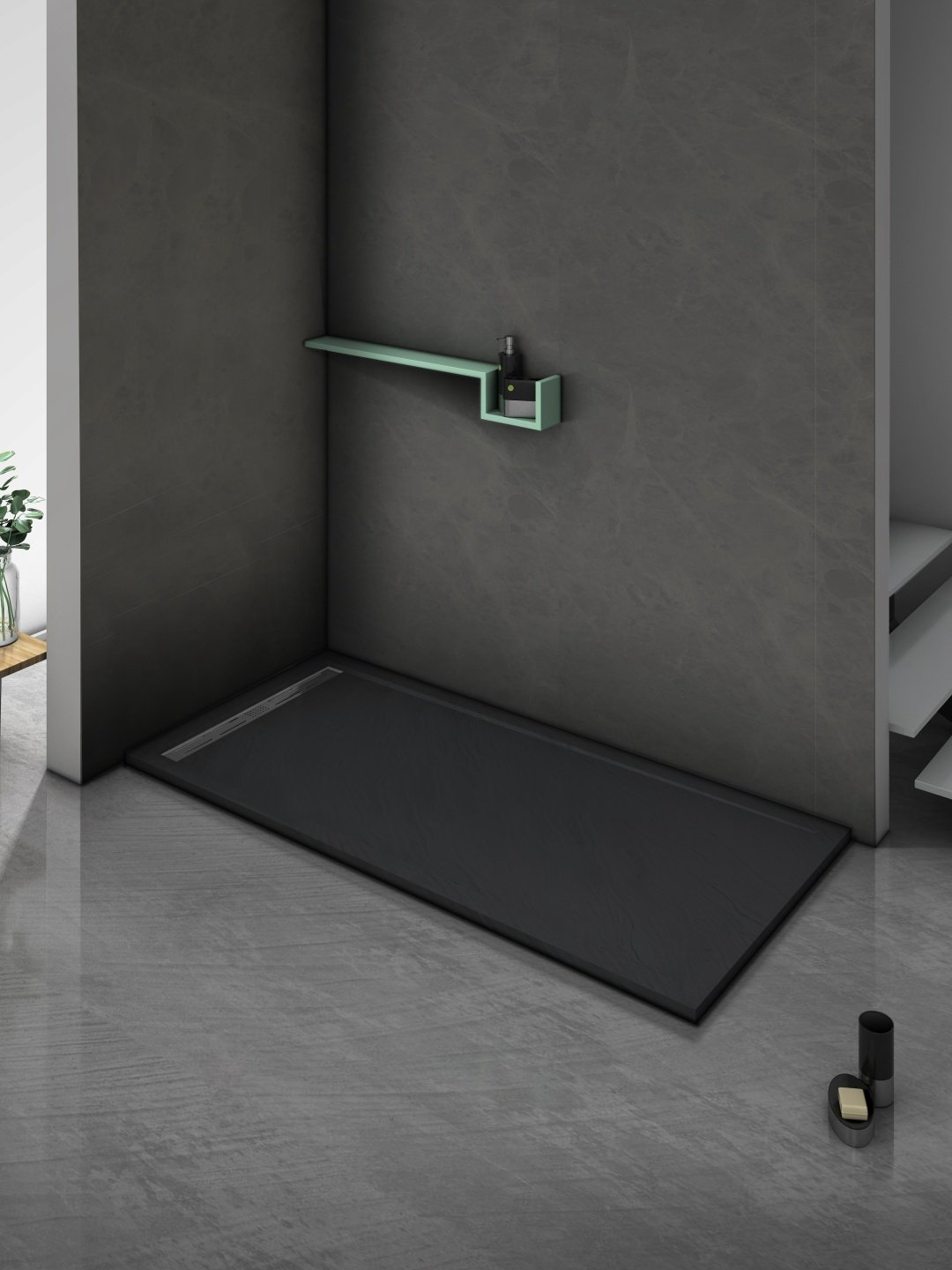 Душевой поддон KABINKA.KZ TRS 12090 STONE-BL 120x90 низкий