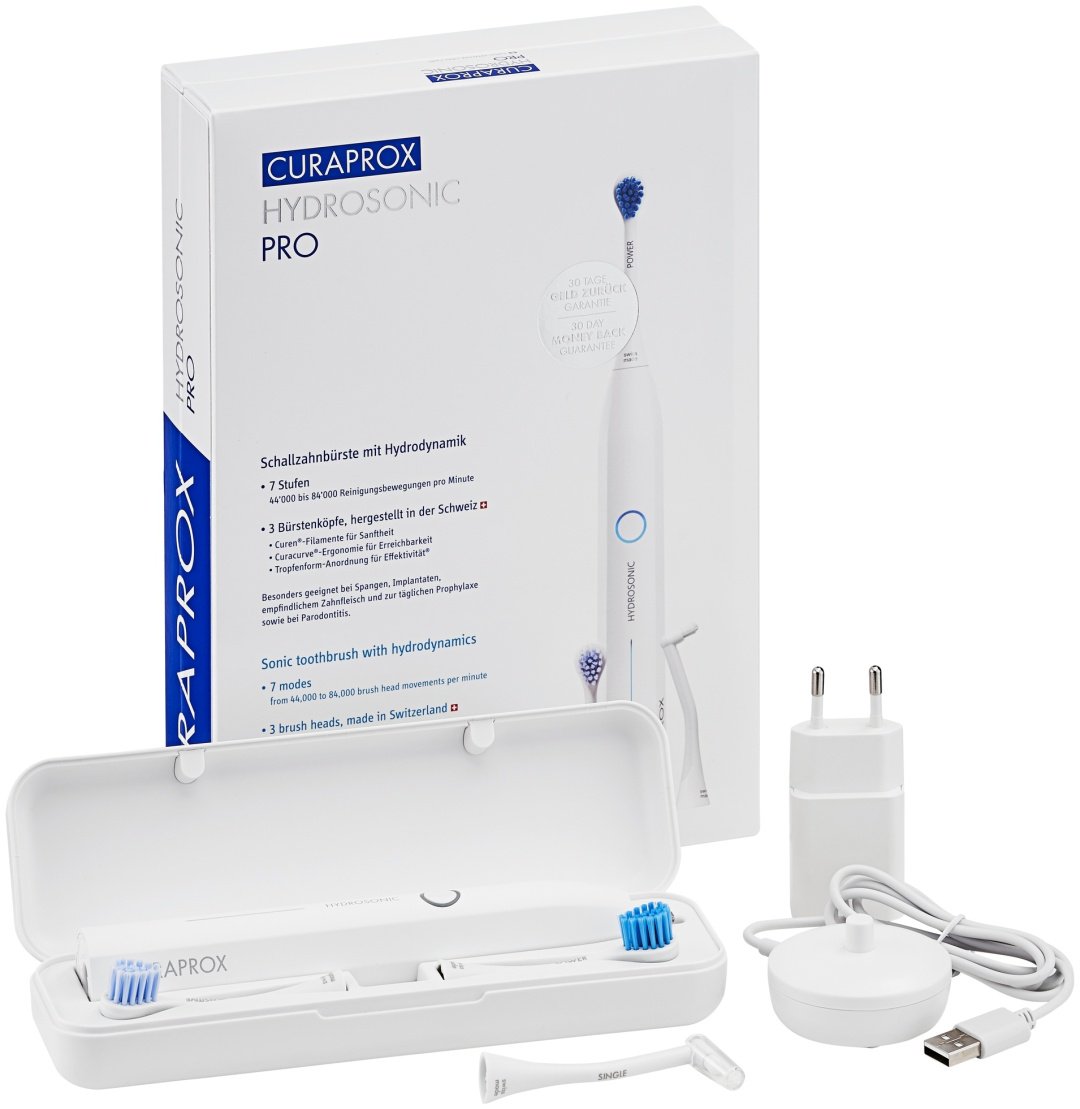 CURAPROX ультразвуковая щетка Hydrosonic PRO щетина средняя белый