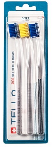 TELLO зубная щетка жесткая 3 шт