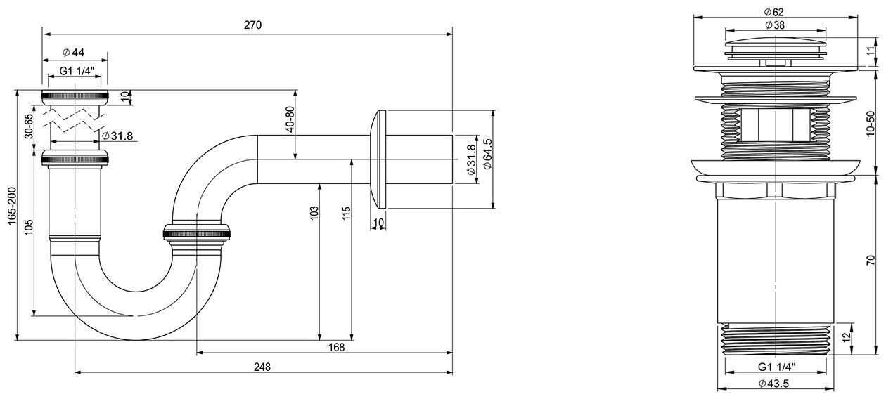 Сифон Wellsee Drainage System 182102001 1 1/4 купить,70200