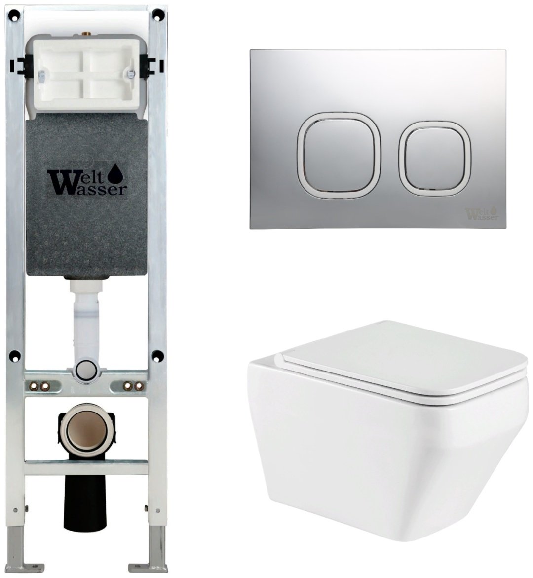 WeltWasser унитаз с инсталляцией HOFBACH 041 GL-WT, санфаянс