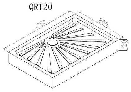 Душевой поддон CeruttiSPA QR121 120x80 низкий