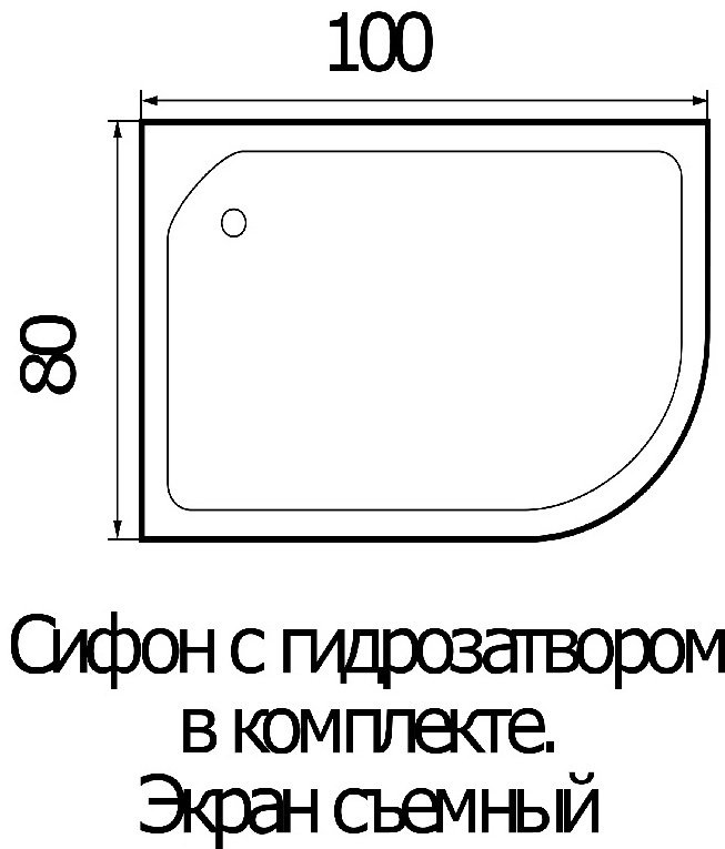 Душевой поддон KABINKA.KZ WEMOR 100/80/24 R 100x80 низкий