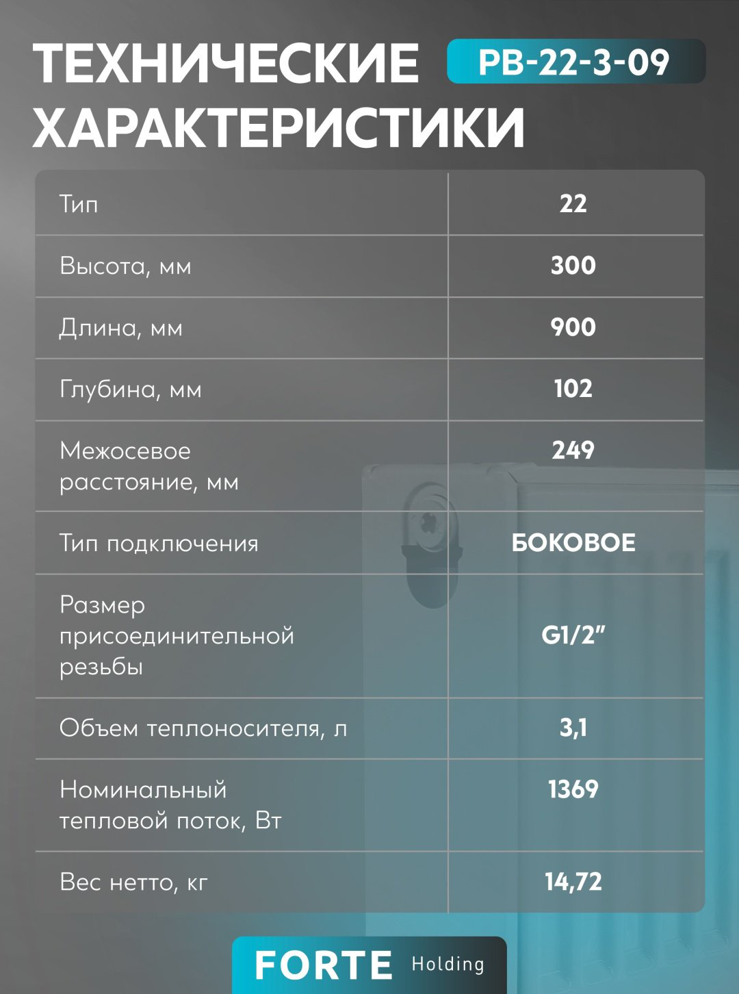 Радиатор Oasis панельный Pro PB 22-3-09 (БК-22-300-900) стальной, кол-во секций: 1 купить,64800